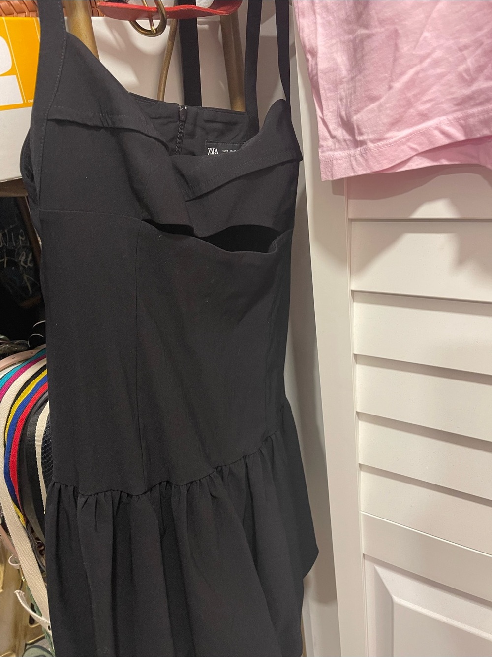 Zara Black Mini Dress with Front Cutout - Picture 3 of 5
